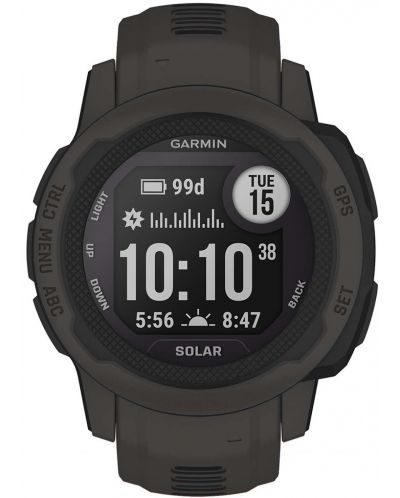Смарт часовник Garmin - Instinct 2 S Solar , 40mm, Graphite - 1
